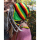  Σκουφάκι μάλλινο rasta με πλεξούδες.
