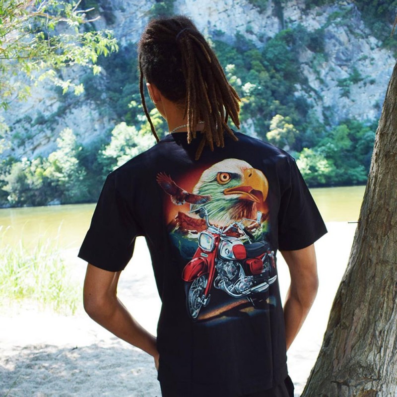 Μπλούζα κοντομάνικη μηχανή με αετό