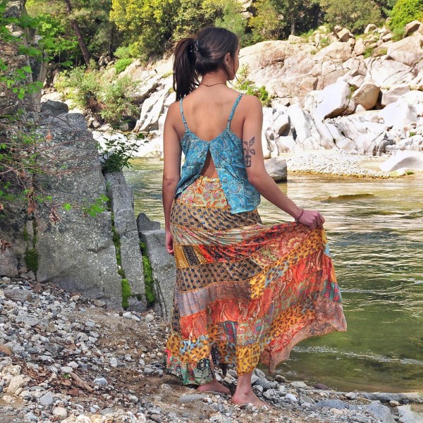 Φούστα μεταξωτή Patchwork ΑΓΝΗ