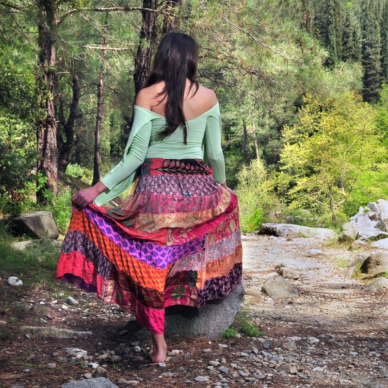 Φούστα μεταξωτή Patchwork ΒΑΓΙΑ