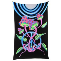 Πανί τοίχου μανιτάρια Black light 4