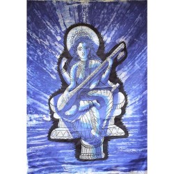 Πανί τοίχου μπατίκ Saraswati μπλε