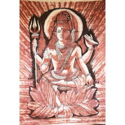 Πανί τοίχου μπατίκ Shiva καφέ