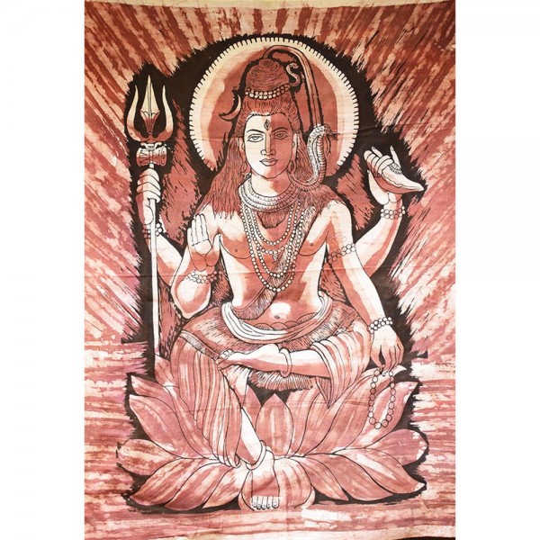Πανί τοίχου μπατίκ Shiva καφέ