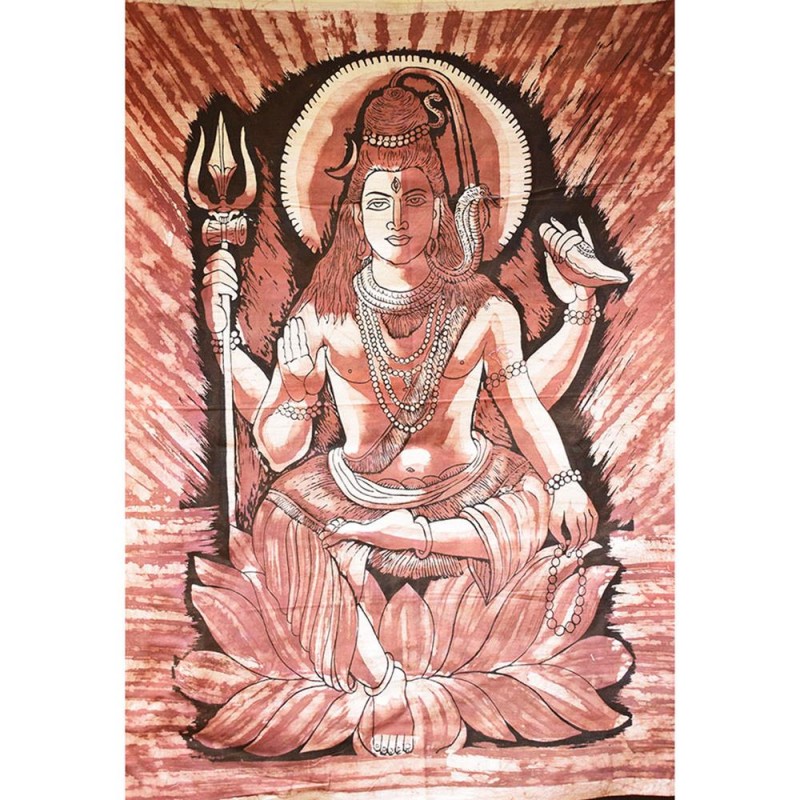 Πανί τοίχου μπατίκ Shiva καφέ