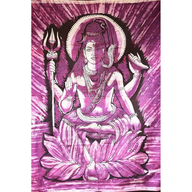 Πανί τοίχου μπατίκ Shiva μωβ