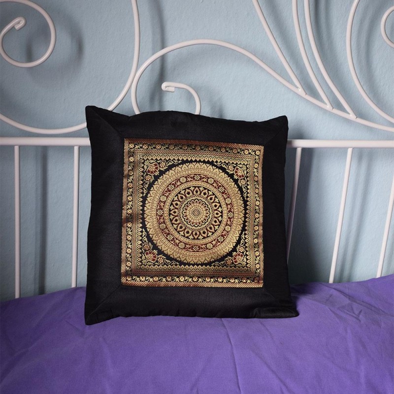 Mαξιλαροθήκη Mandala μαύρη 