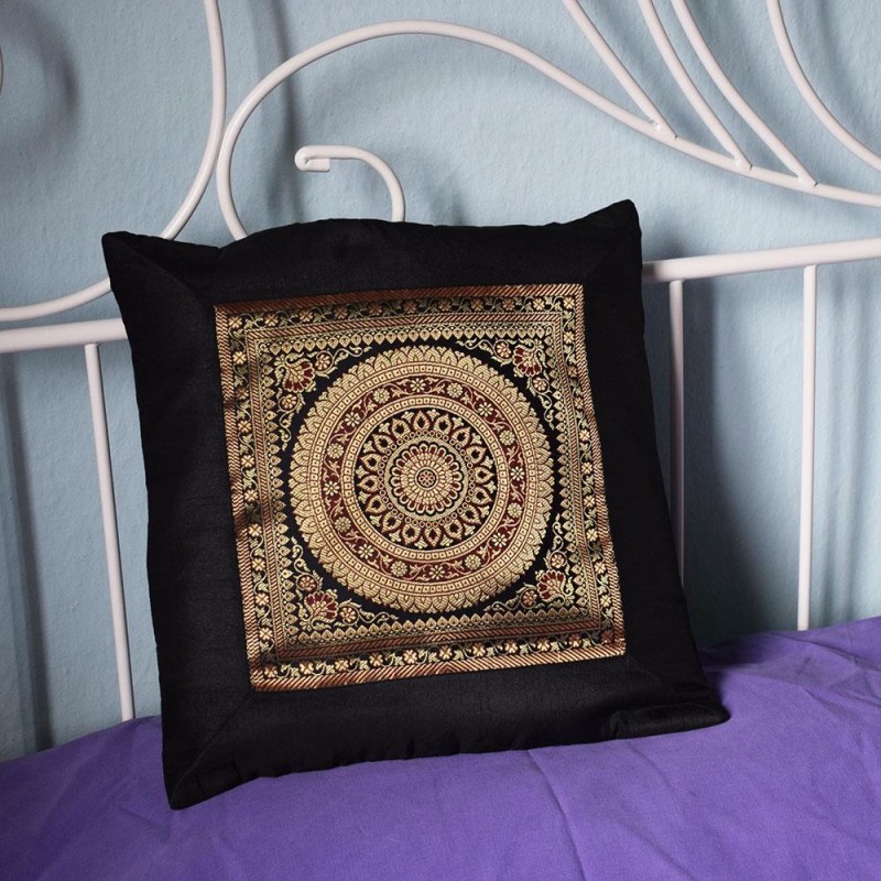 Mαξιλαροθήκη Mandala μαύρη 