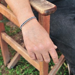Bραχιόλι ασπρόμαυρο χειροποίητο 