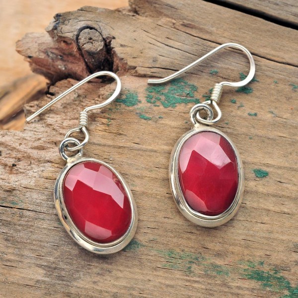 Σκουλαρίκια ασημένια κορνεόλη  οβάλ 2