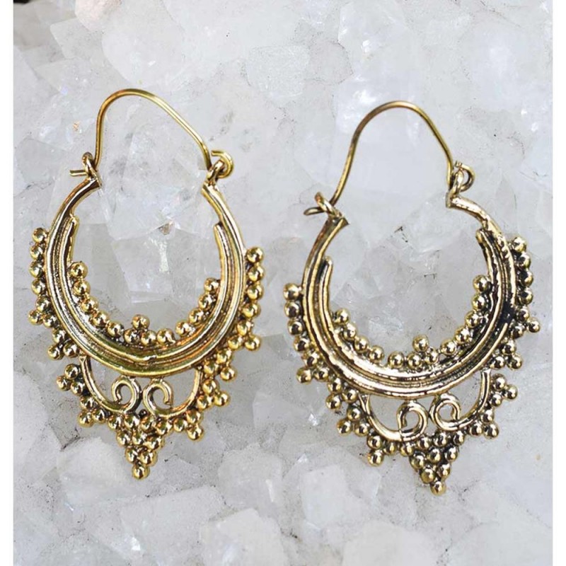 Σκουλαρίκια ορείχαλκος έθνικ  