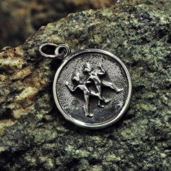 Κρεμαστό λαιμού ασημένιο δίδυμος
