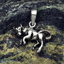 Κρεμαστό λαιμού ασημένιο ζώδιο ταύρος